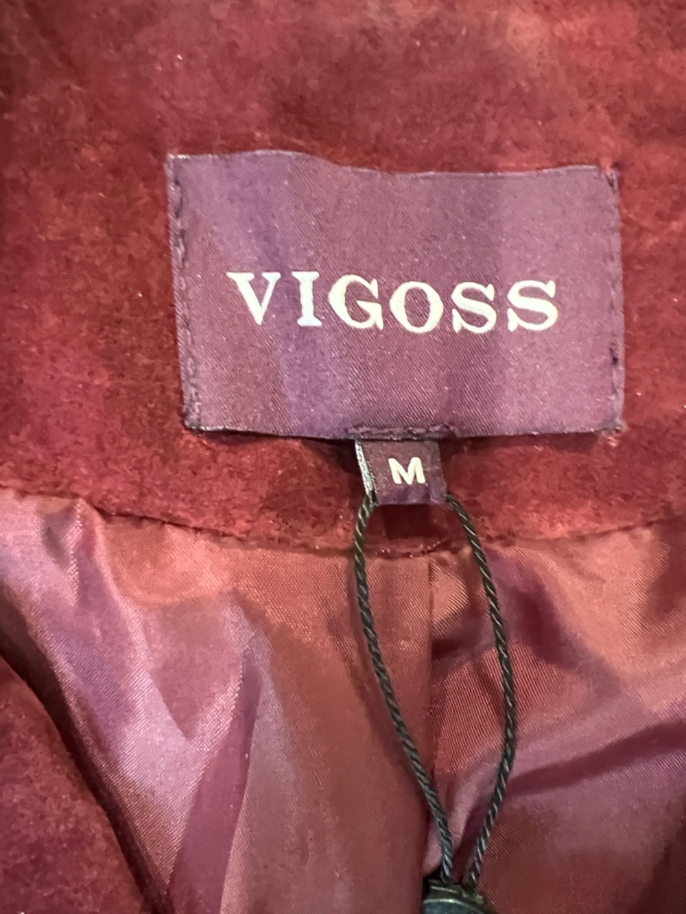 Vigoss Burgundy Suede Leather Moto Jacket Women’s Size M - Picture 3 of 8